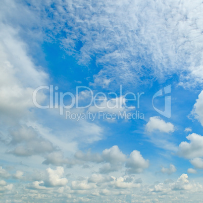 blue sky and white cumulus clouds