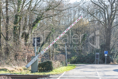 Eisenbahnschranke am Bahnübergang