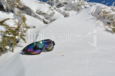Goggles on snow