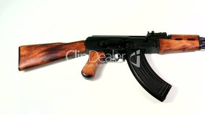 AK 47 Kalashnikov 1947, beauty-shot on white background.