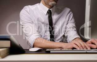 Businessman working on a computer