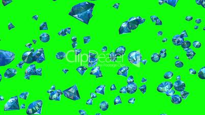 Diamonds Falling on Greenscreen (Loop)