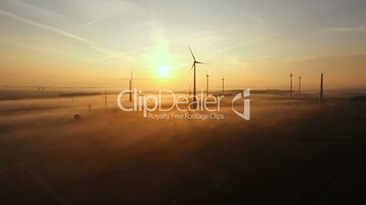 Windpark in der Morgensonne