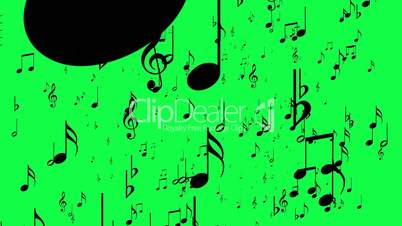 Animated background with musical notes, Music notes flowing, flying stream hromakey