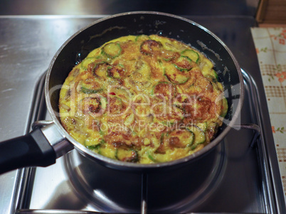 Zucchini and mushroom omelet