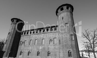 Palazzo Madama in Turin in black_and_white