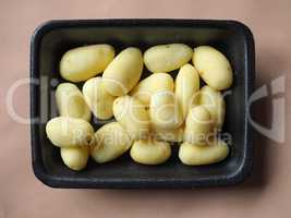 Potato vegetables in a tub