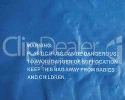 Danger of suffocation warning sign