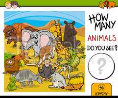 count animals activity for kids