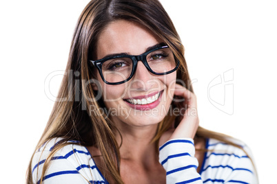 Portrait of smiling beautiful woman