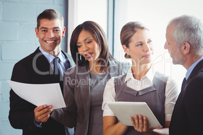 Businesspeople working in office