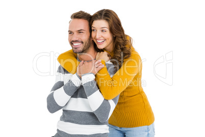 Happy young couple embracing