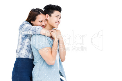 Happy young couple embracing