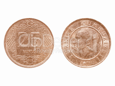 Turkish coin isolated vintage