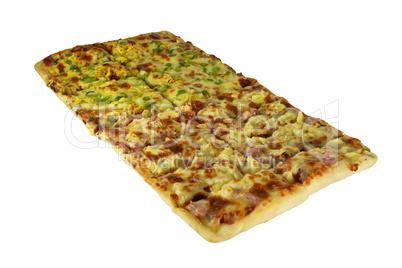 Isolated Large Rectangular Pizza