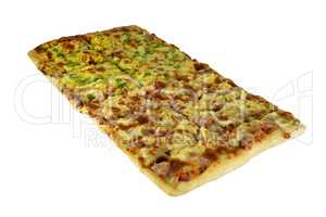 Isolated Large Rectangular Pizza