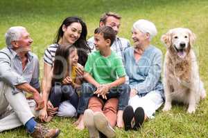 Happy family in a park