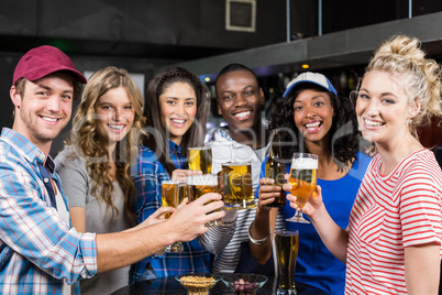 Portrait of friends having a drink