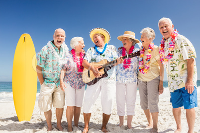 Portrait of smiling senior friends