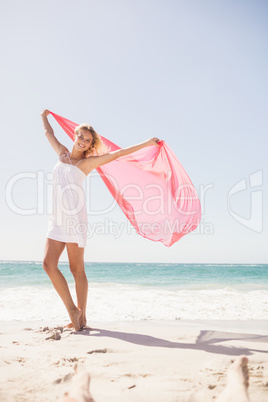 Blonde woman enjoying the sun