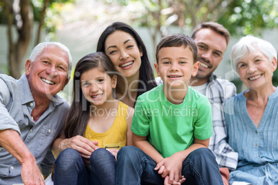 Happy family in a park