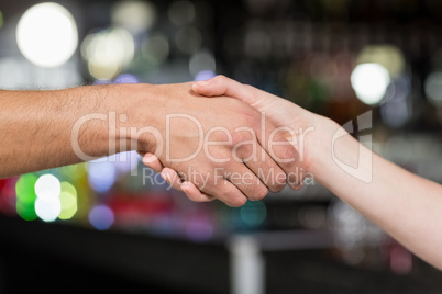 Close-up of a handshake