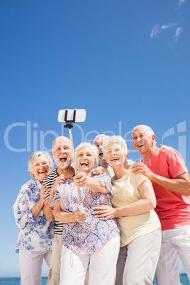 Senior friends taking selfie