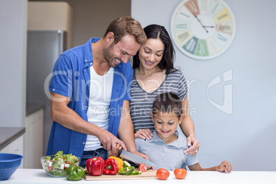 Happy family in the kitchen