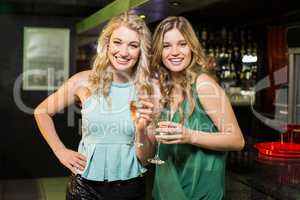 Portrait of friends drinking champagne