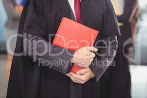 Lawyer holding a law book