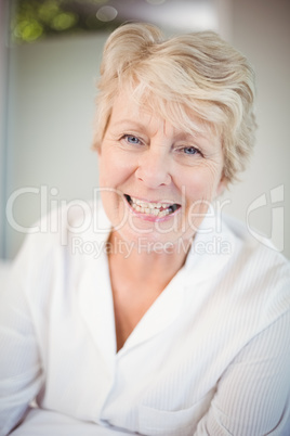 Close-up of smiling senior woman