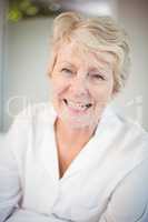 Close-up of smiling senior woman