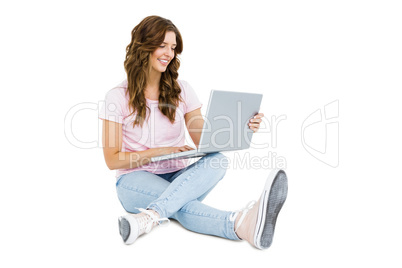 Young woman using laptop