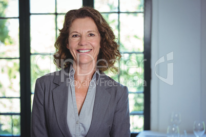 Smiling businesswoman posing