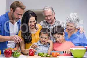 Happy family in the kitchen