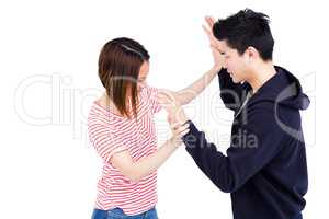 Young couple fighting with each other