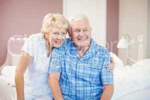 Smiling senior couple at home