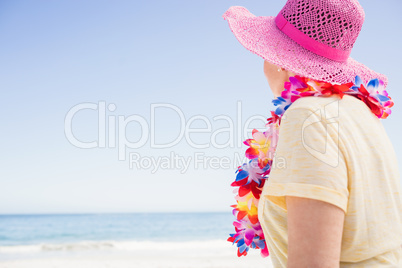 Senior woman looking at the beach