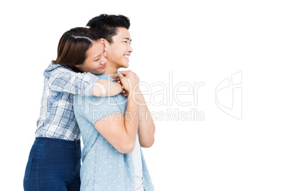 Happy young couple embracing