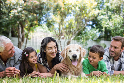 Happy family in a park