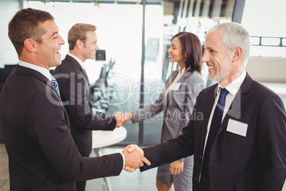 Businesspeople shaking hands with each other