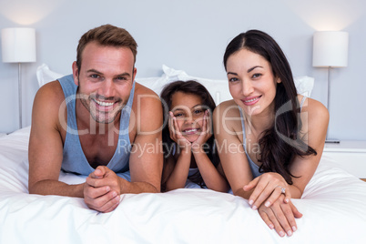 Portrait of happy family at home