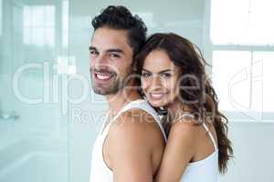 Portrait of happy romantic couple