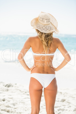 Woman standing at the beach