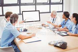 Medical team interacting in conference room