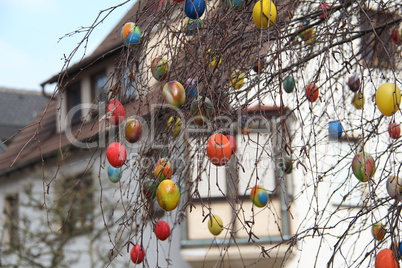 Fountain decorated Easter eggs