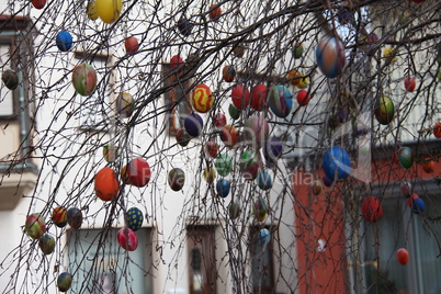 Fountain decorated Easter eggs