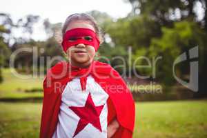 Portrait of girl in superhero costume