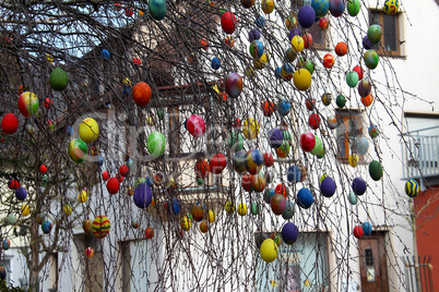 Fountain decorated Easter eggs