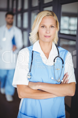 Portrait of confident female doctor